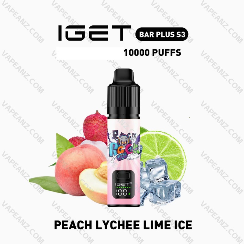 Peach-Lychee-Lime-lce.jpg IGET BAR PLUS S3 KIT – Peach Lychee Lime Ice - Image 1