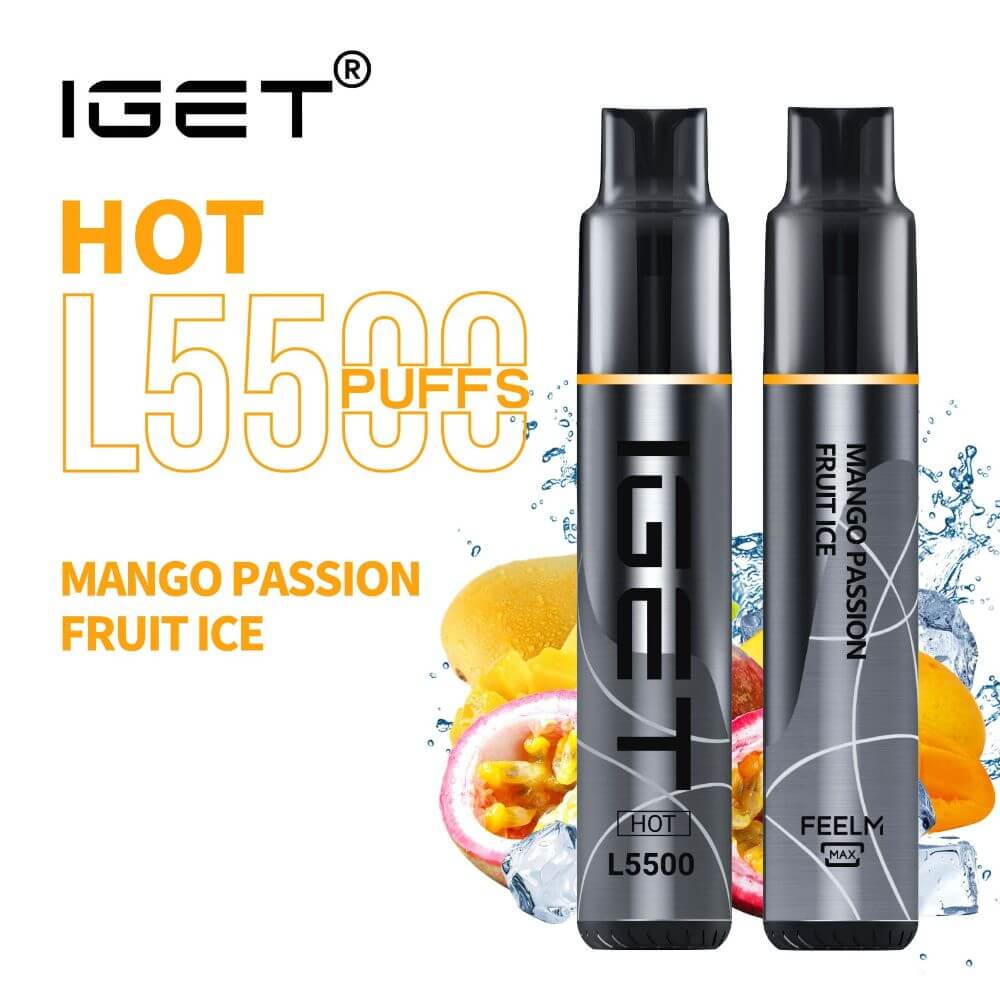iGET-HOT-L5500-Mango-Passion-Fruit-Ice-5500-Puff-Disposable-Vape-Australia-The-Vape-Bar-buy-iget-vape-online.jpg MANGO PASSION FRUIT ICE – IGET HOT – 5500 PUFFS - Image 1